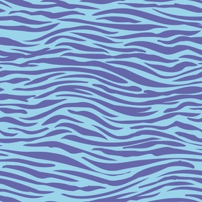 Tiger Stripes - Peri Purple on Blue