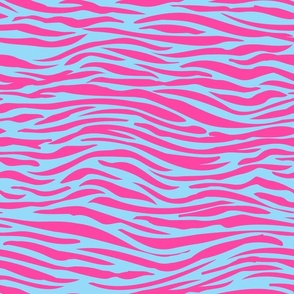 Tiger Stripes - Hot Pink on Blue