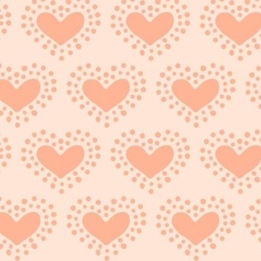 Glowing Hearts // Coral Pink on Pink