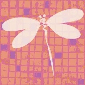 Dragonfly block-print-pink