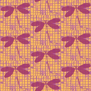 Dragonfly block-print-purple