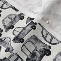 Road Trip - Ditsy - Black & White Cars & Trucks Kid Nursery Boy 