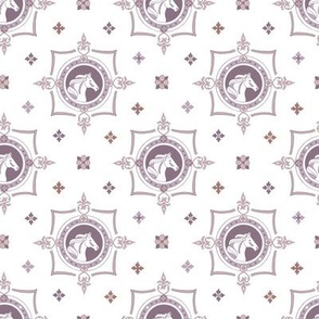 White and Mauve horse print