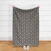 block print zigzag light yellow on brown