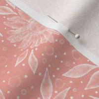 Watercolor loose floral daisy dusty pink