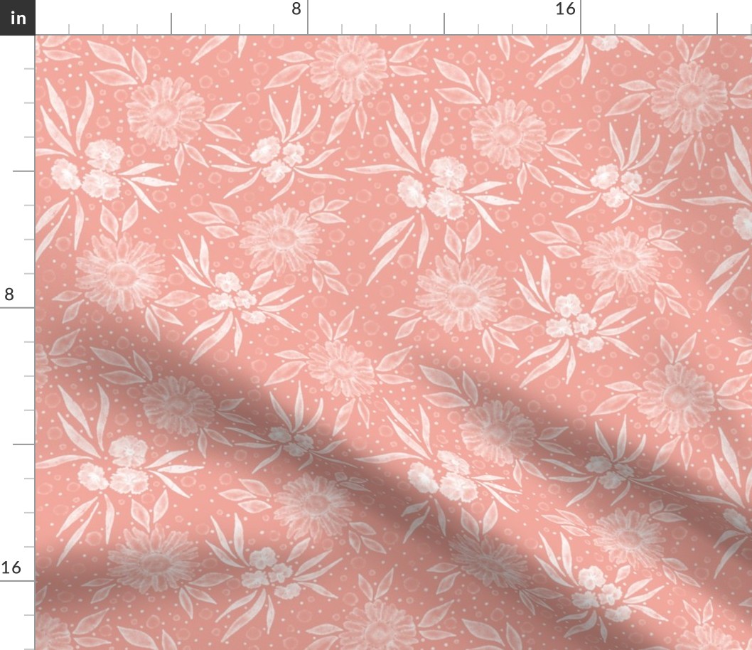 Watercolor loose floral daisy dusty pink