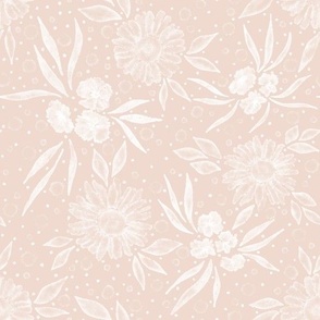 Watercolor loose floral daisy neutral