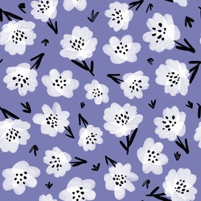 Abstract white flowers - Very Peri