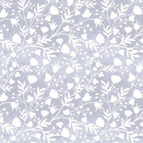 Floral Block Print - Cool Grey