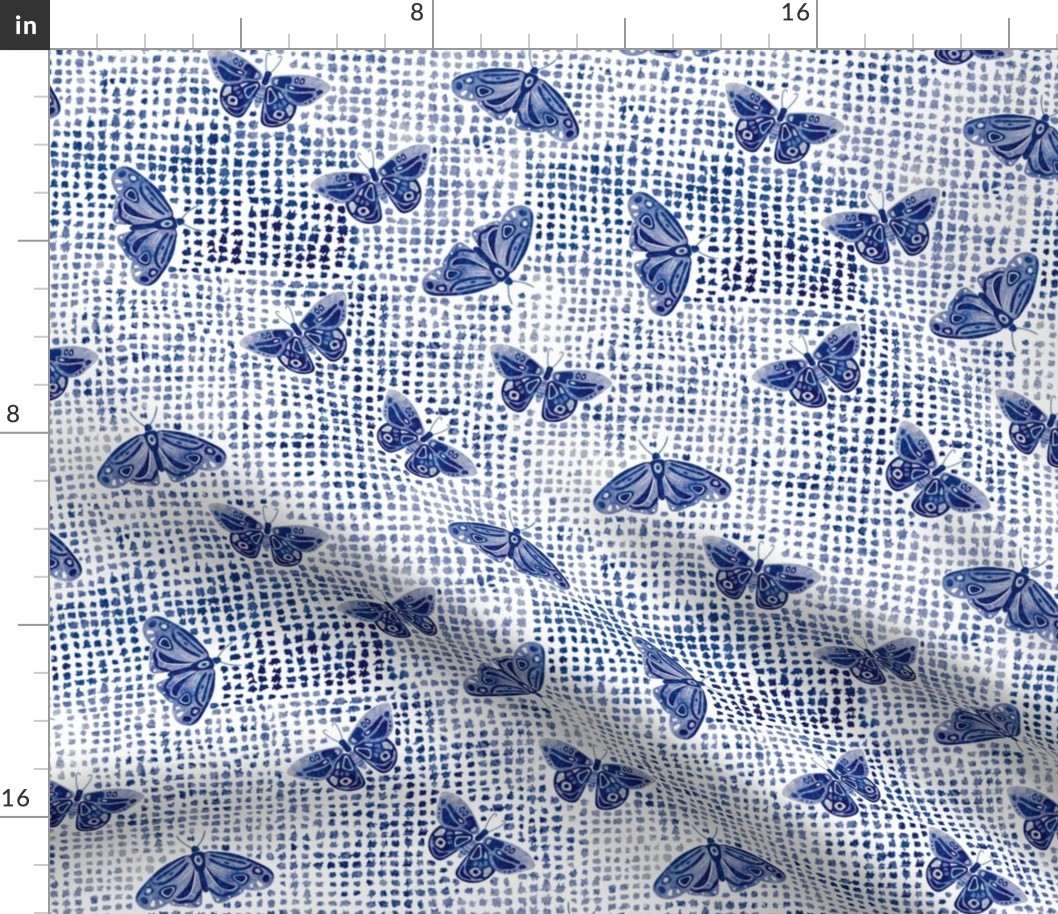 Blue Butterflies on Block Dots