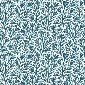 Blodyn Floral | Small Scale | Inky Blue & Off-White