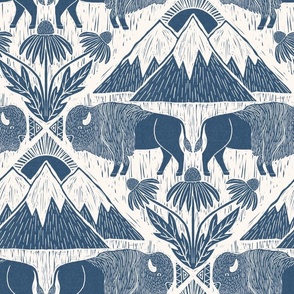 Yellowstone Bluebell Toile Scenic Home Decor Fabric