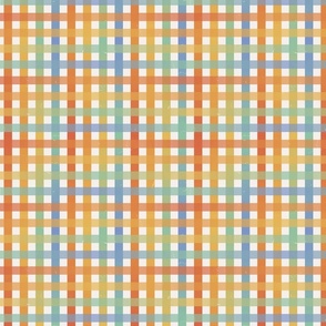 Retro Rainbow Neutral Check Gingham