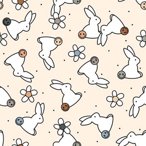 Bohemian Retro Muted Bunnies