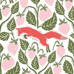 Strawberry Fox/red green blush/large