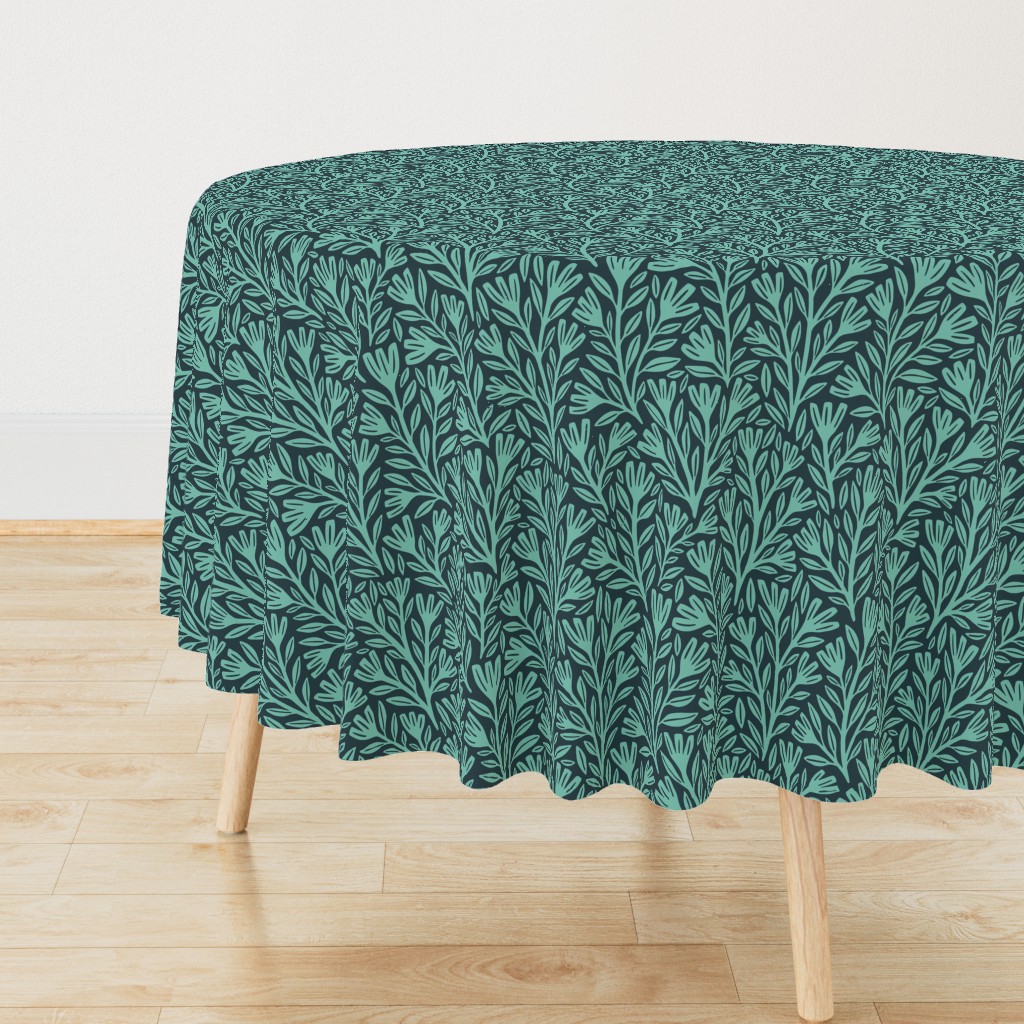 Blodyn Floral | Large Scale | Teal