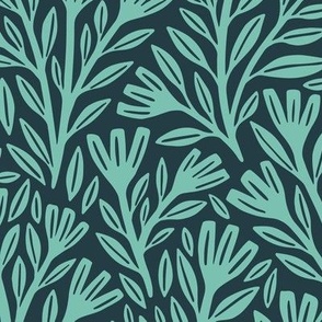 Blodyn Floral | Large Scale | Teal
