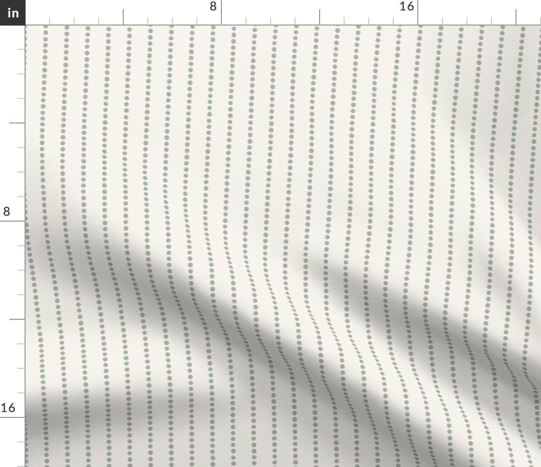 Dotty Stripe | Small Scale | Off White & Sage Gray