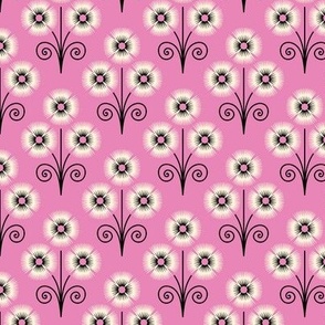 Geometric flowers, pink / 0445