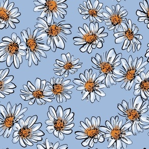 Daisies in Light Blue