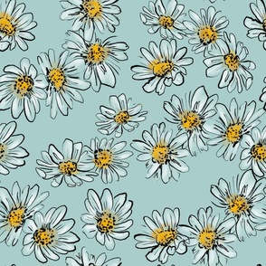 Daisies acqua