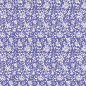 Jacobean Lace on Periwinkle 4x9