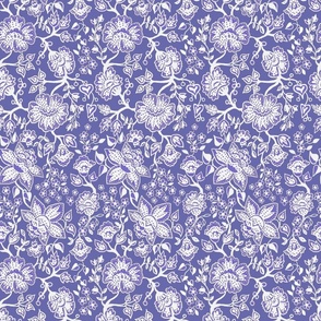 Jacobean Lace on Periwinkle 6x13.5