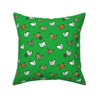 Chickens with clovers -  Saint Patrick's Day - green - LAD22