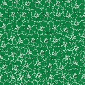 Floral Outline Emerald green