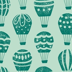 Blockprint Hot Air Balloons