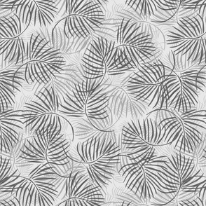 GREY PALM LEAVES WHITE 16