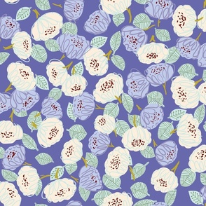 Color of the year 2022 fresh flower pattern - medium scale