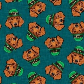 Irish Setter - teal - dog fabric - LAD22