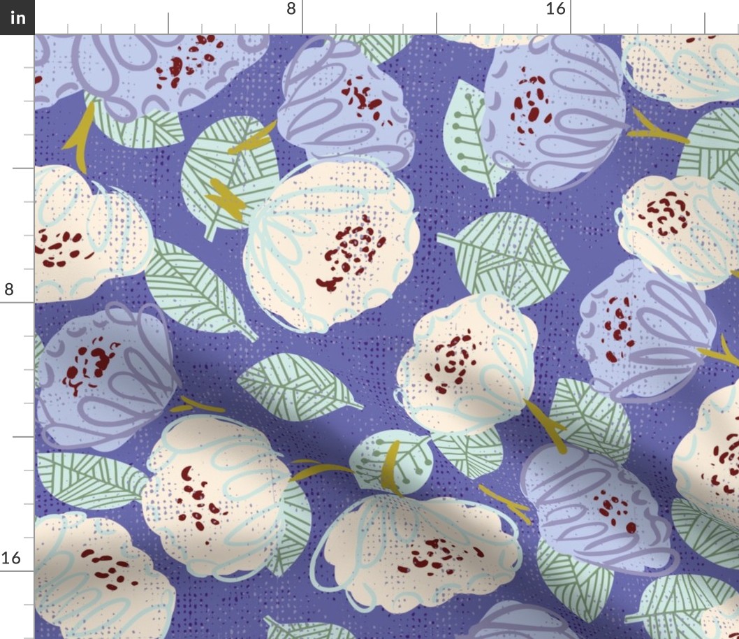 Color of the year 2022 fresh flower pattern structured – big scale