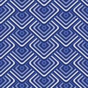 Soft Blue Geometric Scale Seamless Pattern