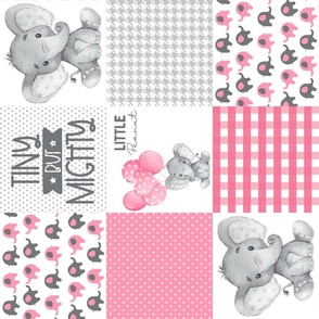 Pink and Gray Elephant Baby Quilt