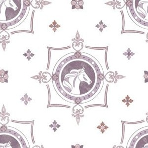 White Horse - block print style // Mauve large