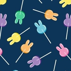 bunny suckers - easter candy lollipops - dark blue - LAD22