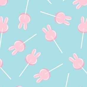 bunny suckers - easter candy lollipops - pink/blue - LAD22