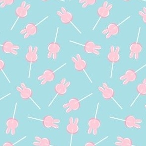 (small scale) bunny suckers - easter candy lollipops - pink/blue - LAD22