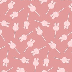 (small scale) bunny suckers - easter candy lollipops - pink on pink - LAD22