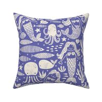 Underwater Mermaid Block Print Very Peri