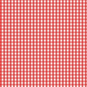 tiny gingham bright red