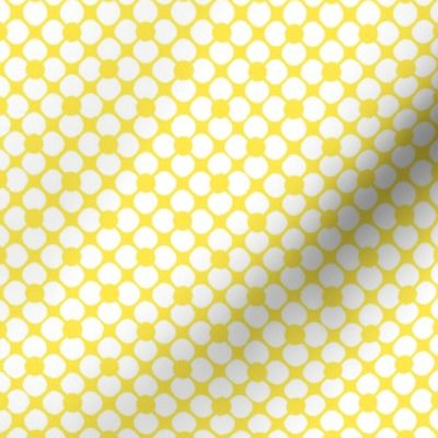 Flower mosaic tile ikat - yellow & white