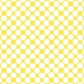 Flower mosaic tile ikat - yellow & white