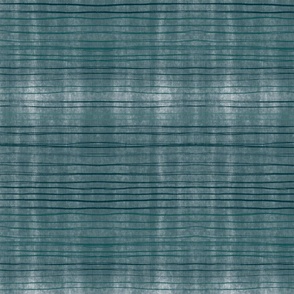Thin  and Hand Drawn Stripes - teal green on teal(large scale) 12x12