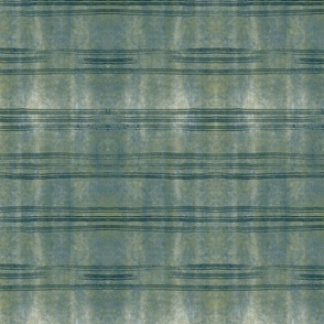 3 Stripes Ticking  on gold-green and teal  (Large Scale) 12x12