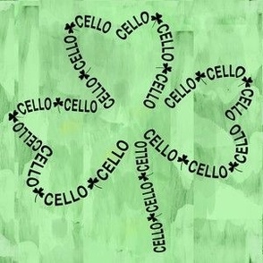 Cello Shamrock Text Green Background