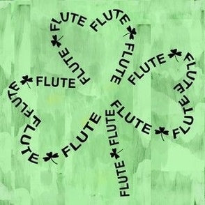 Flute Shamrock Text Green Background