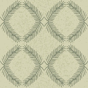 Pastel Green Folk Style Seamless Pattern